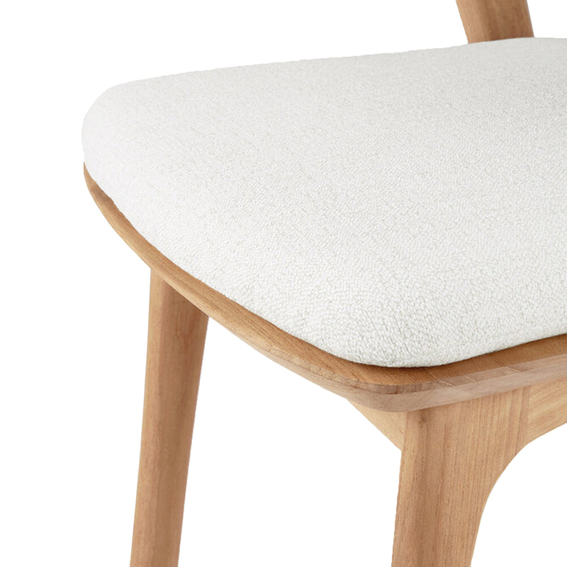 Ethnicraft Bok Outdoor Dining Chair in Teak with white cushion from Originals Furniture Singapore