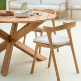 Ethnicraft Bok Outdoor Dining Chair in Teak with white cushion from Originals Furniture Singapore