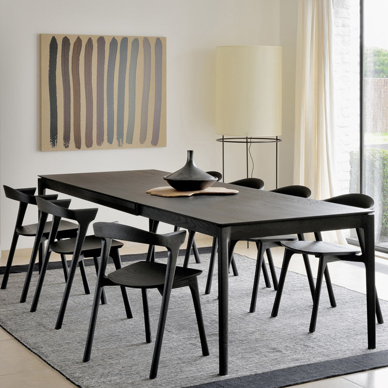 Black solid sales wood table
