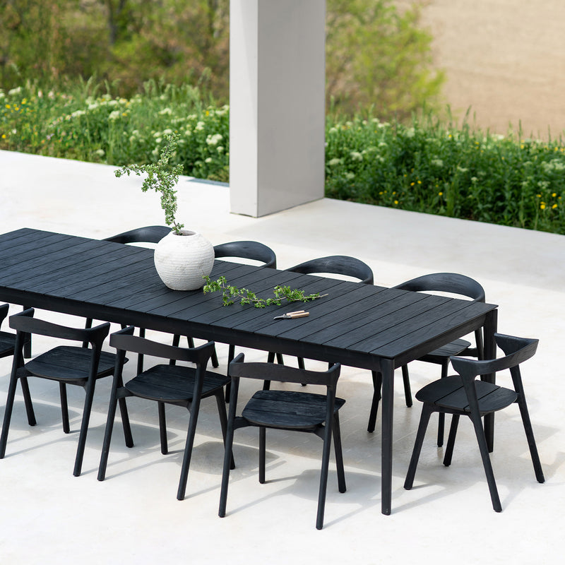 Bok Outdoor Dining Table | Black Teak