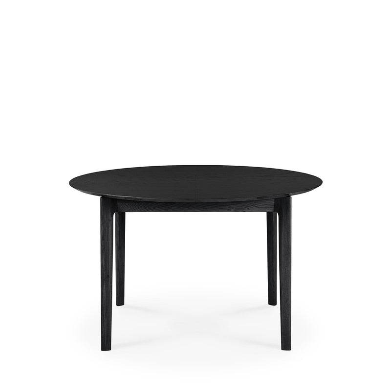 Ethnicraft Bok Round Extendable Dining Table - Black Oak