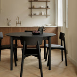 Black Oak Bok Round Extendable Dining Table | From Ethnicraft