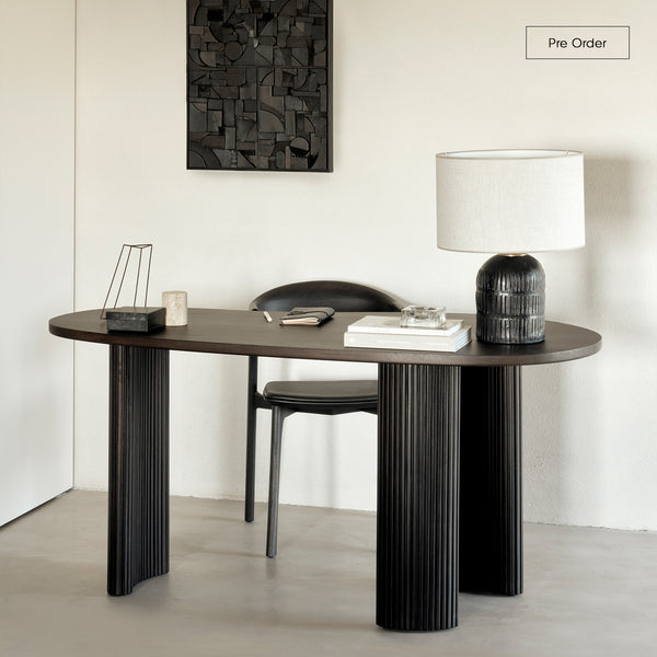 Boomerang Desk | Mahogany - Dark Brown