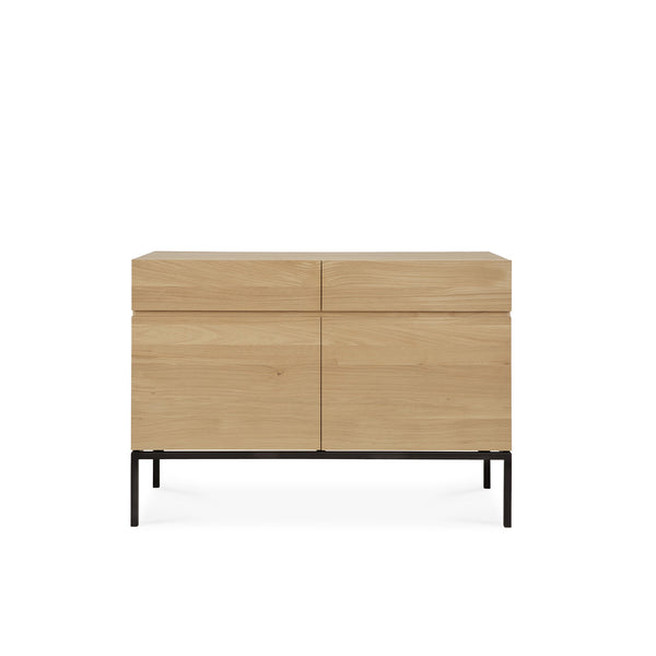 Ethnicraft ligna oak sideboard 2 doors 2 drawers crafted with high quality European oak with adjustable shelves and soft closing blum drawer runners - $2060