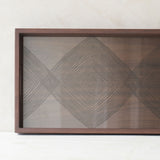 Linear Squares Glass Tray | Walnut - Rectangle (69cm)