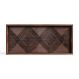 Linear Squares Glass Tray | Walnut - Rectangle (69cm)