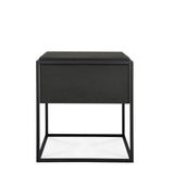 Monolit Bedside Table | Oak Black with Black Frame