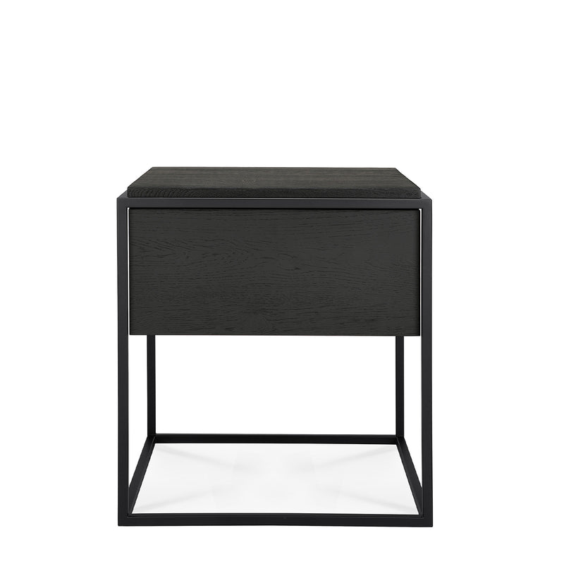 Monolit Bedside Table | Oak Black with Black Frame