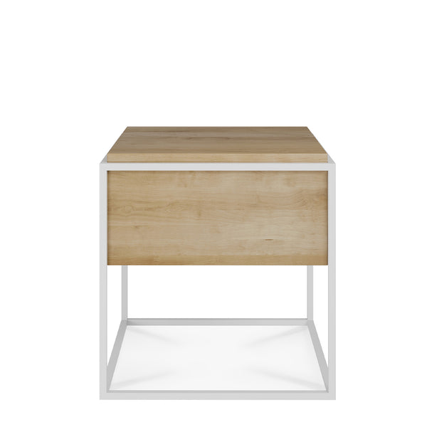 Monolit Bedside Table | Oak with White Frame