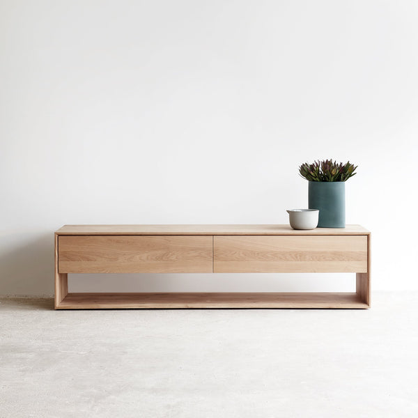 Ethnicraft Oak TV Console Nordic 1 Flip Door 1 Drawer