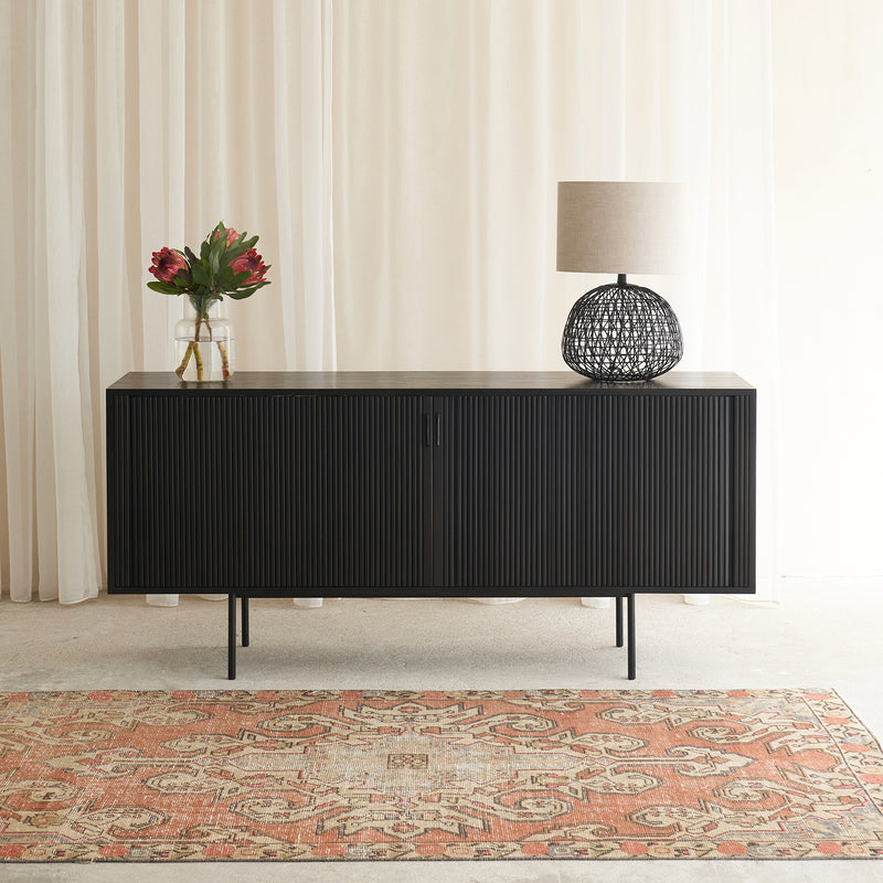 Ethnicraft Roller Max Black Teak Sideboard (168cm). Available at $2790.