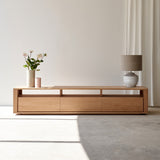 Ethnicraft Solid Oak TV Console 3 Drawers Shadow.