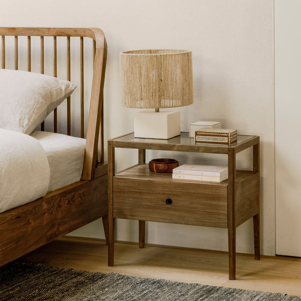 Spindle Bedside Table | Teak
