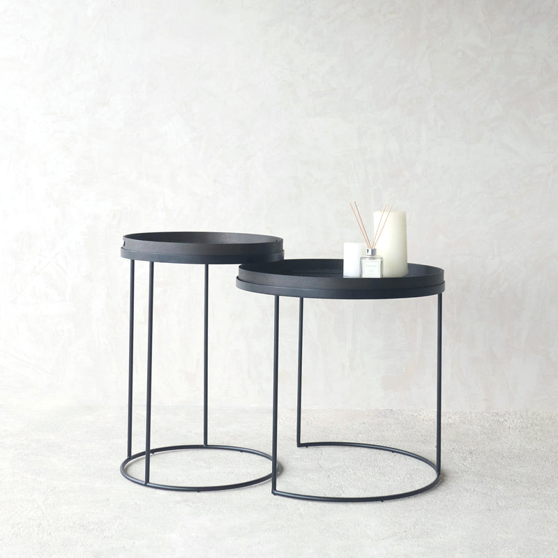 Tray Side Table | Round - Set of 2