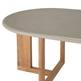 Trestle Outdoor Dining Table | Concrete & Teak