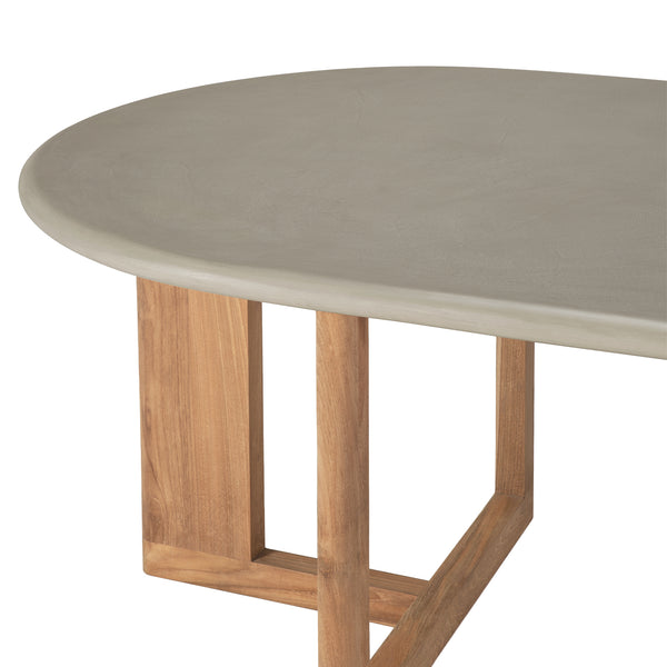 Trestle Outdoor Dining Table | Concrete & Teak