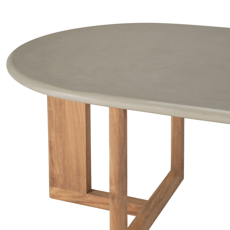 Trestle Outdoor Dining Table | Concrete & Teak