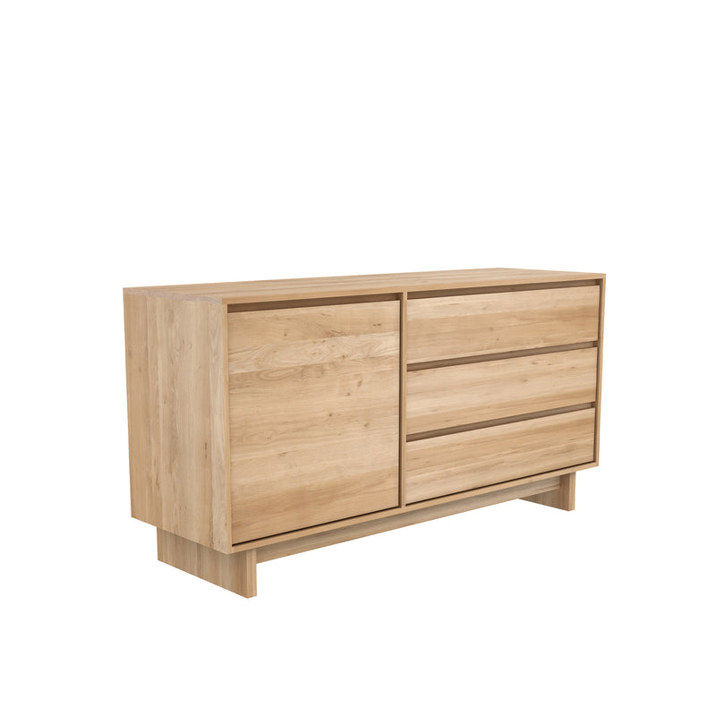 Ethnicraft Wave Oak Sideboard (148cm), 1 door and 3 drawers - $3010
