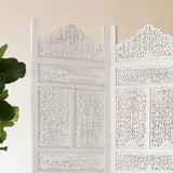 Floral Room Divider | 4 Panels - White