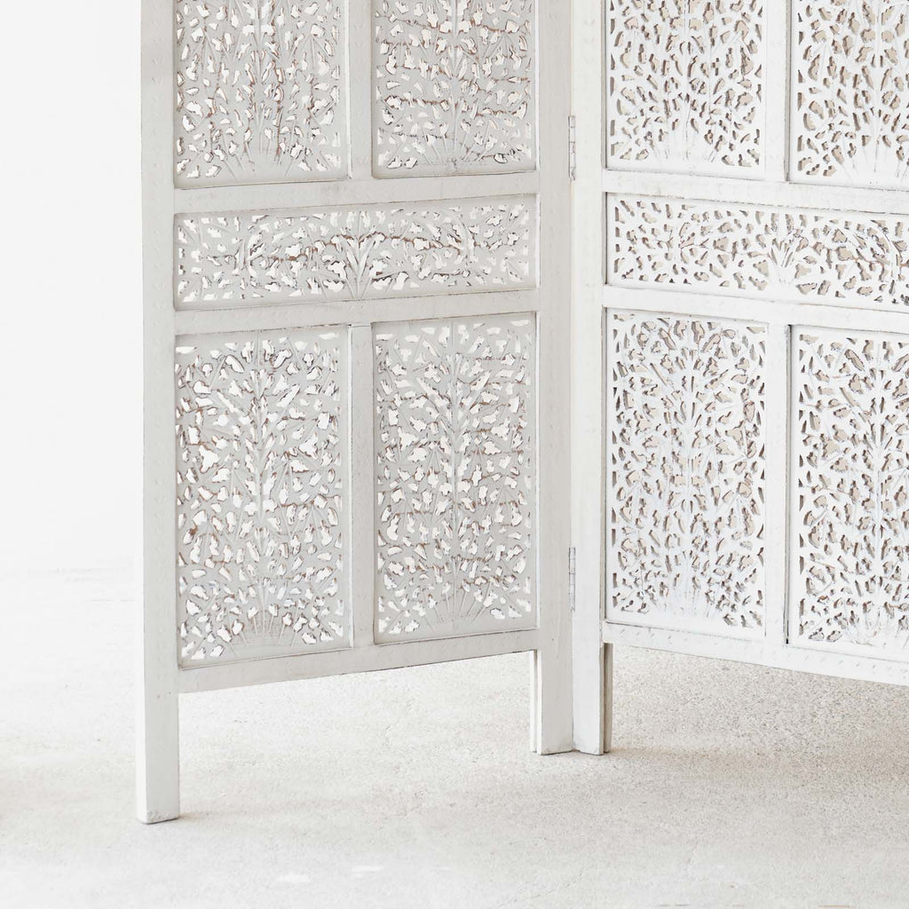 Floral Room Divider | White 4 Panel | Originals Furniture