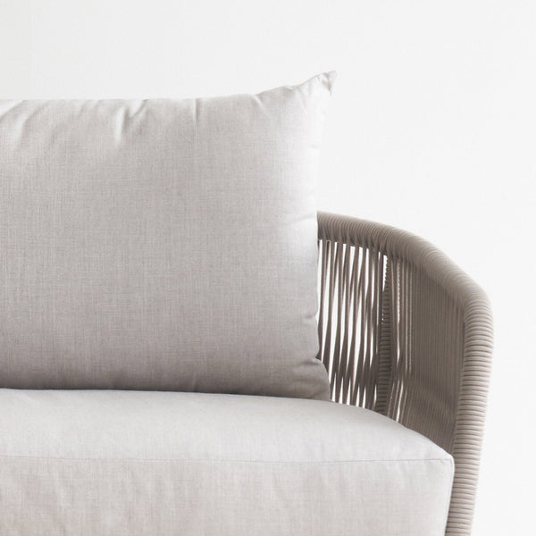 Hamilton Outdoor Sofa | 3 Seater White Frame - Grey (252cm)
