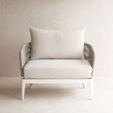 Hamilton Outdoor Armchair | White Frame - Taupe (95cm)