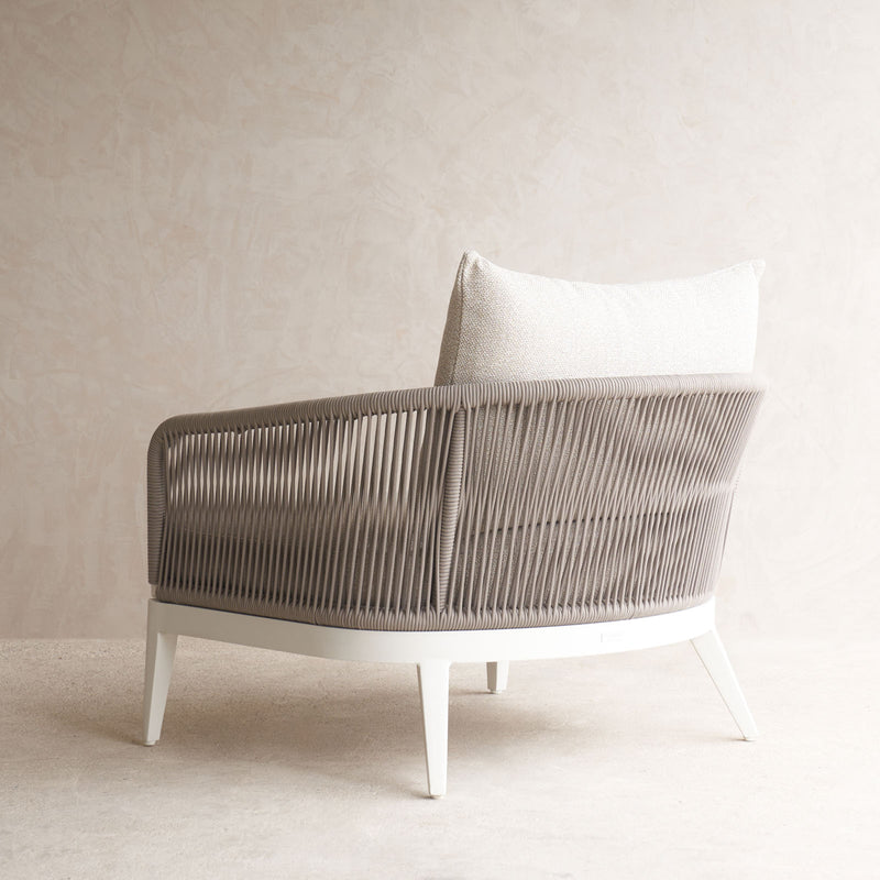 Hamilton Outdoor Armchair | White Frame - Taupe (95cm)