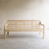 Java Carved Daybed | Teak - Whitewash A (Approx. 200cm)