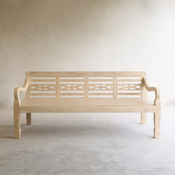 Java Carved Daybed | Teak - Whitewash A (Approx. 200cm) - Originals Furniture
