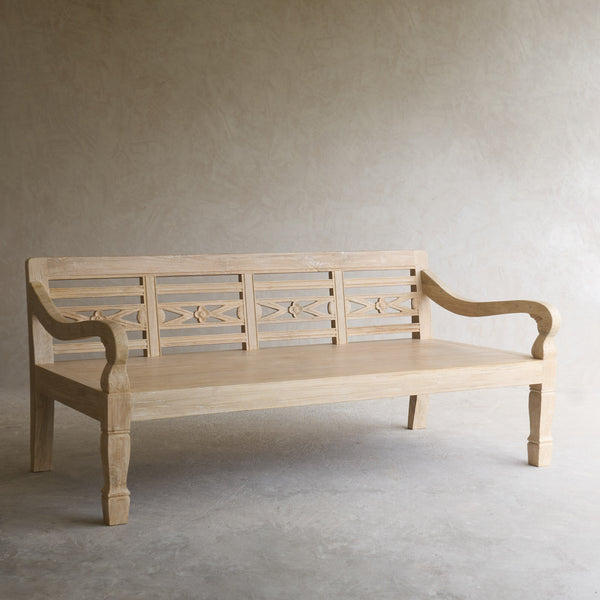 Java Carved Daybed | Teak - Whitewash A (Approx. 200cm) - Originals Furniture