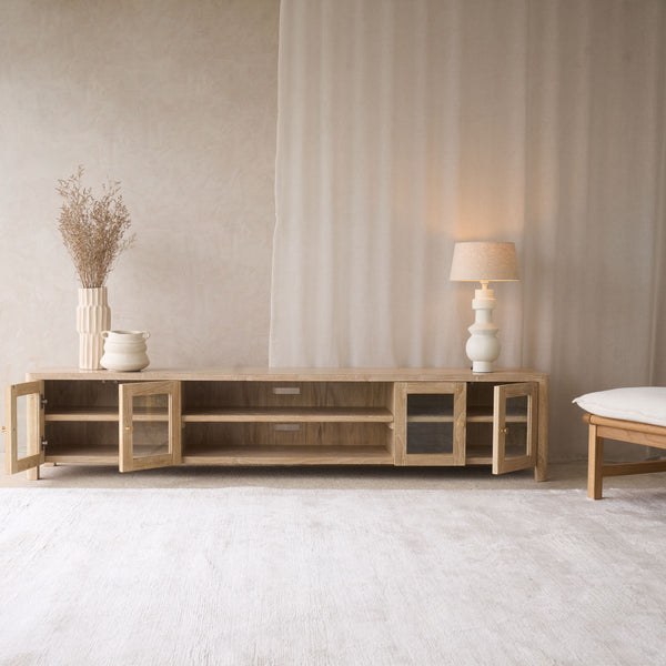 Cetara TV Console | Whitewash (220cm)