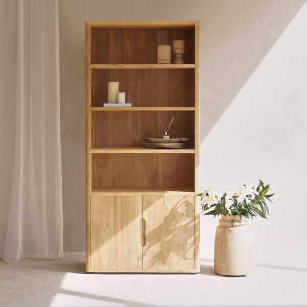Java Bookcase | Old Teak - Natural (100cm)