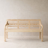 Java Carved Bench | Teak - Whitewash A