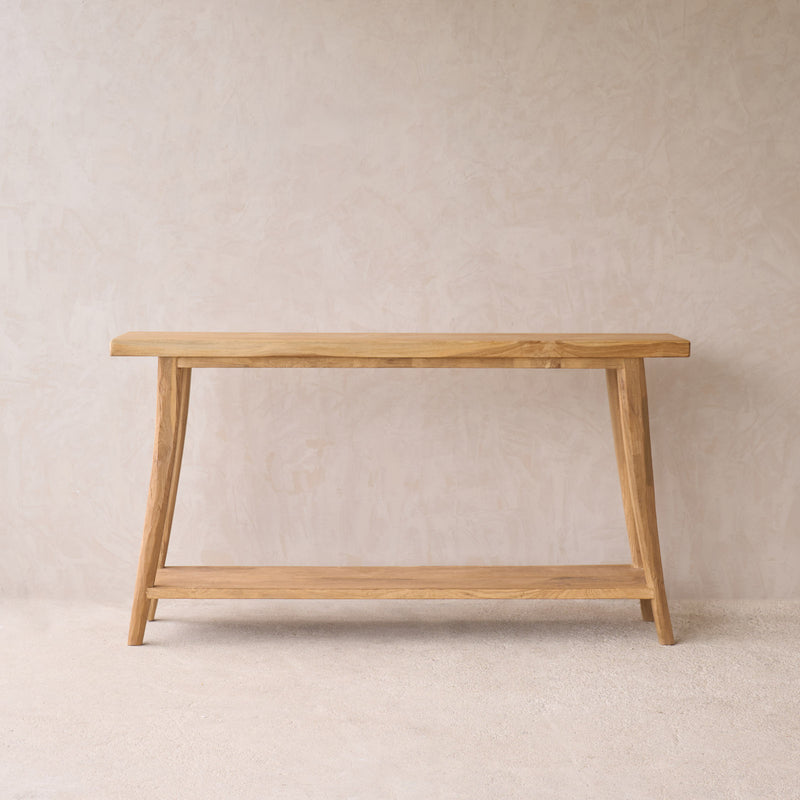 Roca Rustic Console with Shelf | Old Teak - Natural