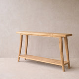 Roca Rustic Console with Shelf | Old Teak - Natural