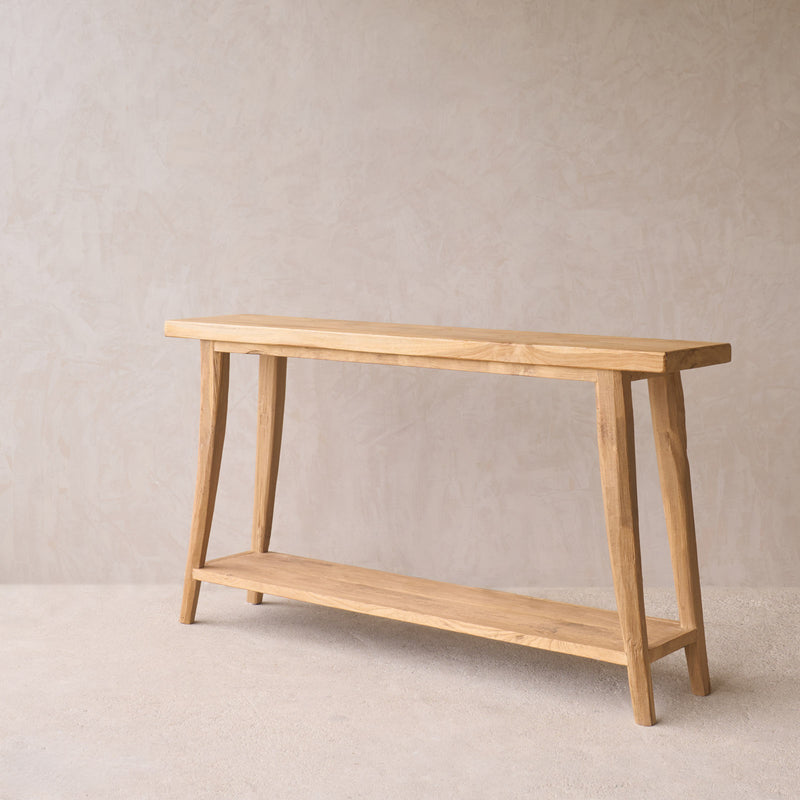 Roca Rustic Console with Shelf | Old Teak - Natural