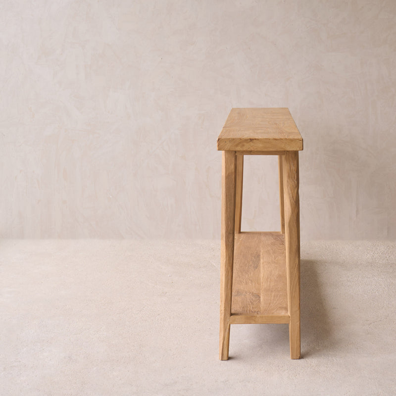 Roca Rustic Console with Shelf | Old Teak - Natural