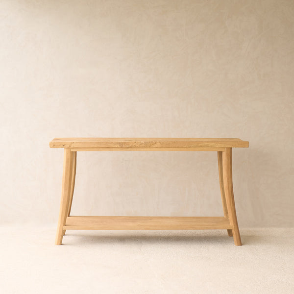 Roca Rustic Console with Shelf | Old Teak - Natural