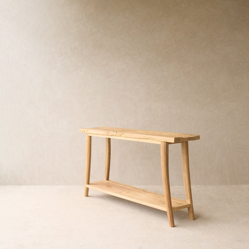 Roca Rustic Console with Shelf | Old Teak - Natural