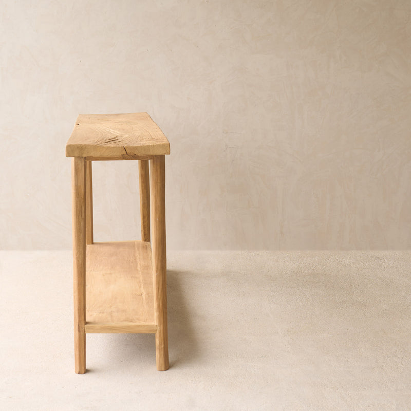 Roca Rustic Console with Shelf | Old Teak - Natural