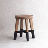 Java Stool Teak Black Legs