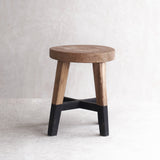 Java Stool Black Legs Teak