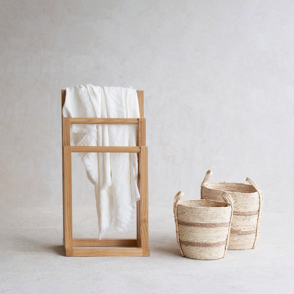 Caybria Towel Rack | Old Teak - Natural (90cm)
