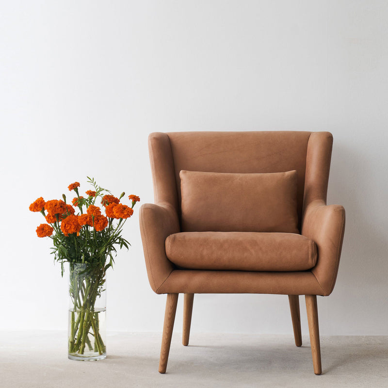 Nelly Leather Armchair in canyon