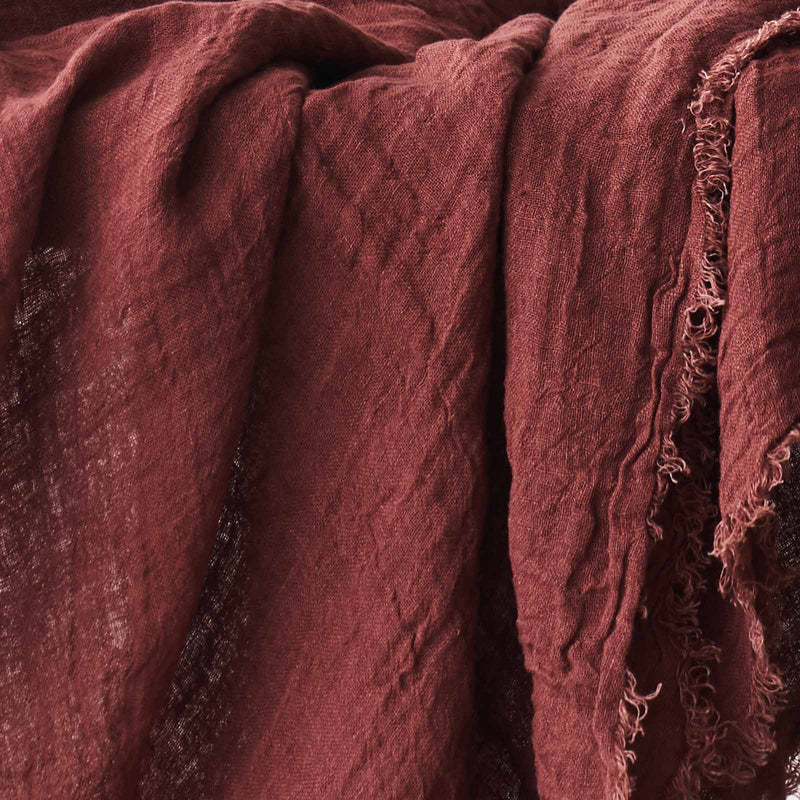 Throw Linen Fringe - Argile