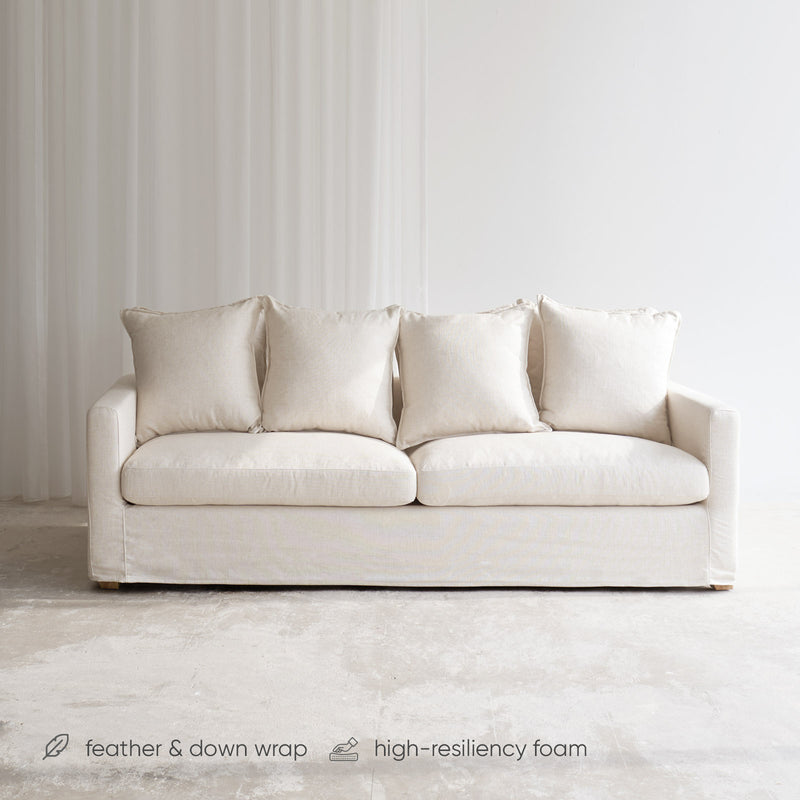 Charlie Fabric Sofa | 3 Seater - Oatmeal (230cm)