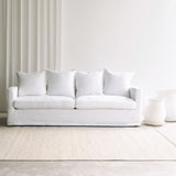 Charlie 3 Seater Fabric Sofa - White