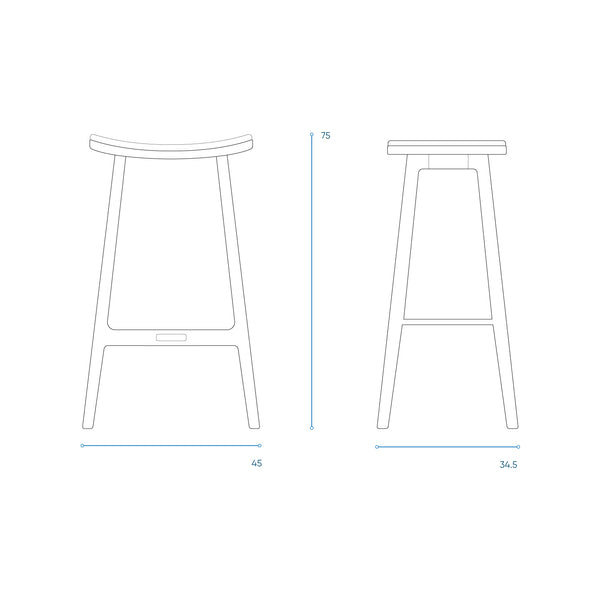 Odd Bar Stool | Oak Frame - Bespoke Leather