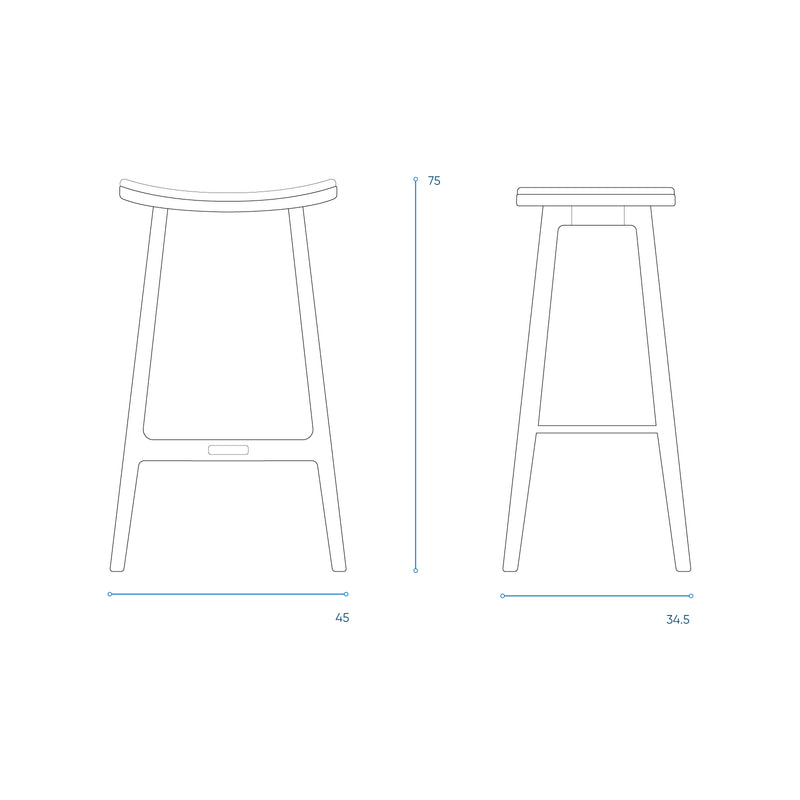 Odd Bar Stool | Oak Frame - Bespoke Leather