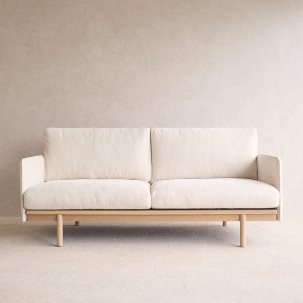 Pensive 2 Seater Fabric Sofa | Blonde Oak - Eva